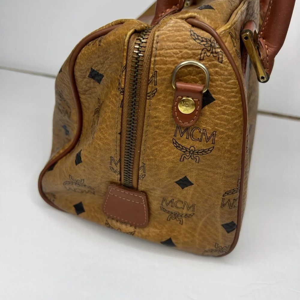 MCM Monogrammed Boston Leather Bag - Picture 9 of 13